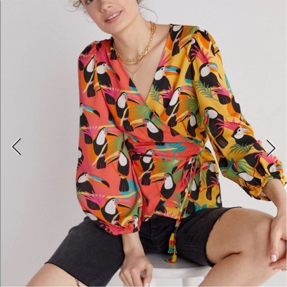 EUC Anthro Farm Rio Wrap Top